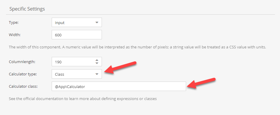 Calculated Value Configuration