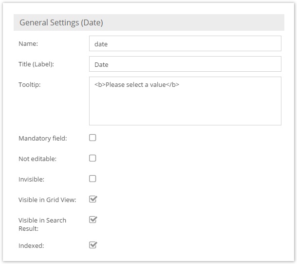 Data Field Settings