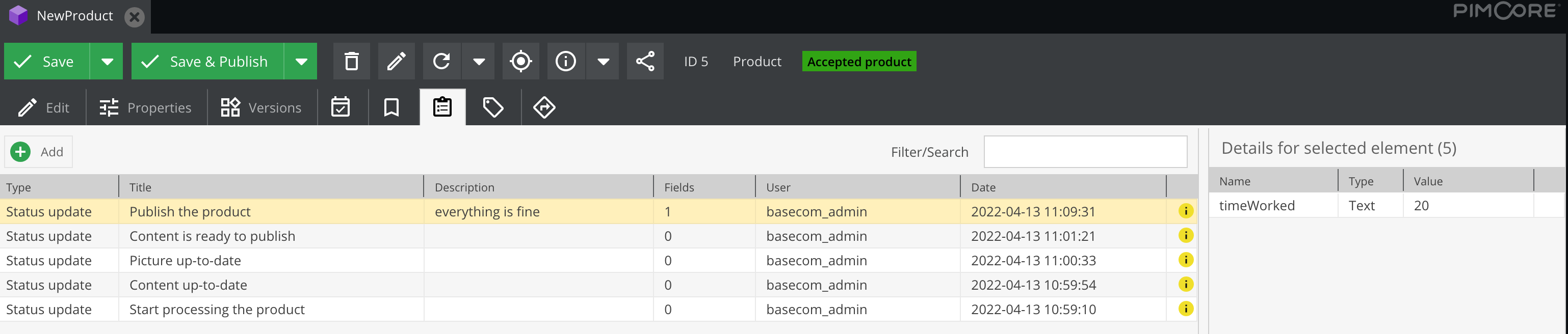 Notes &amp; Events - notes from the workflow